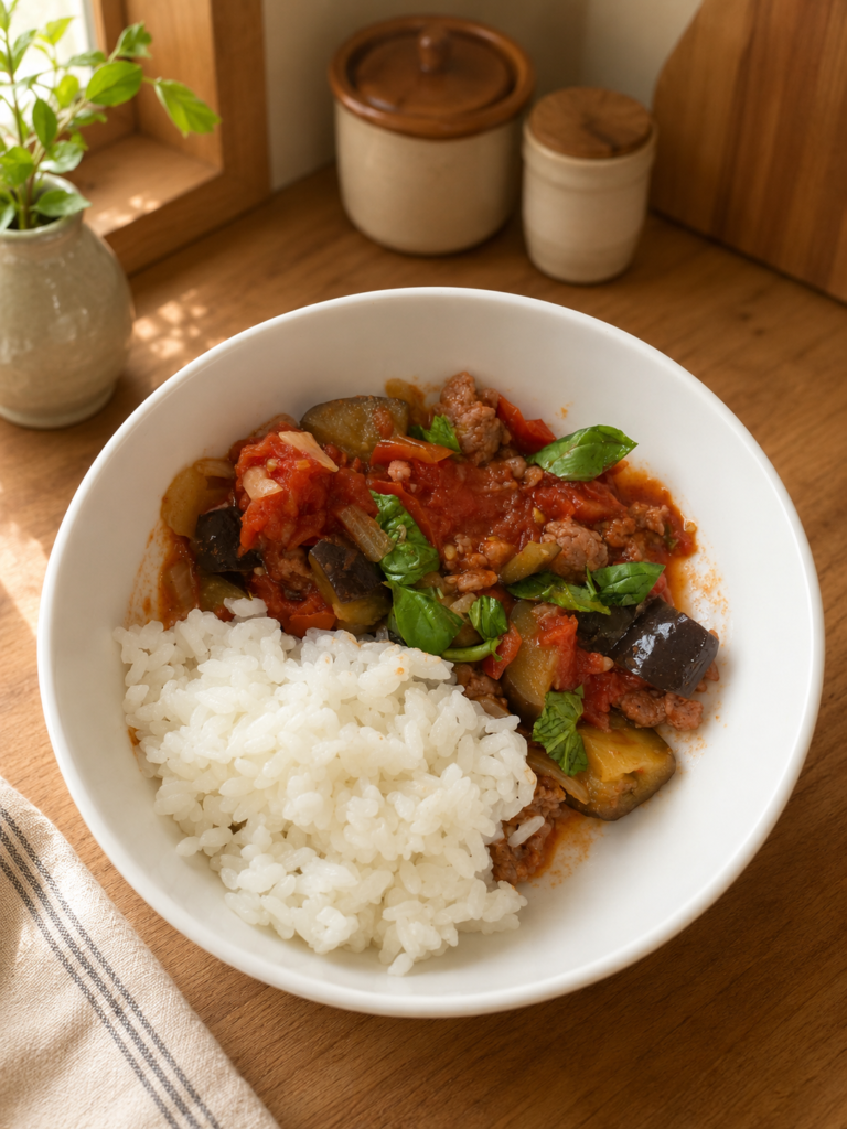 가지토마토덮밥